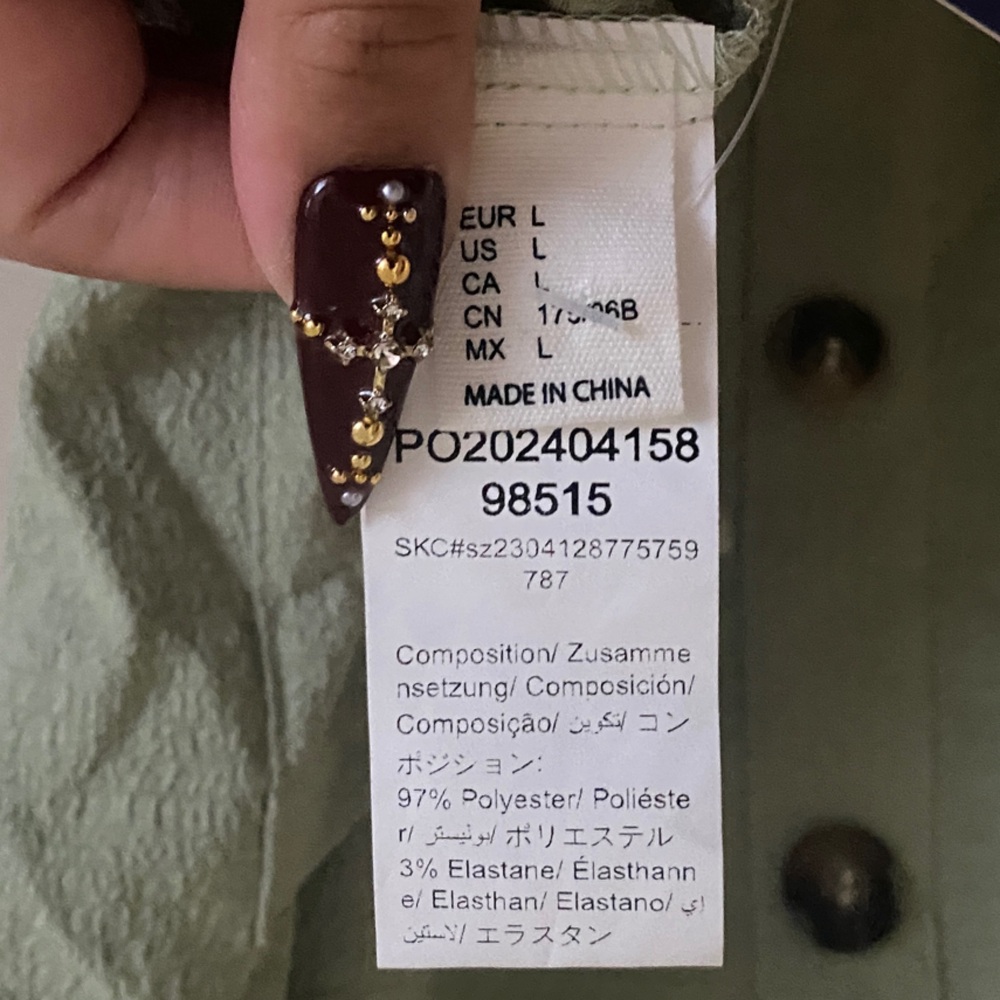 Nwot Floerns Chic Olive Button-Down Mini Dress, S… - image 5